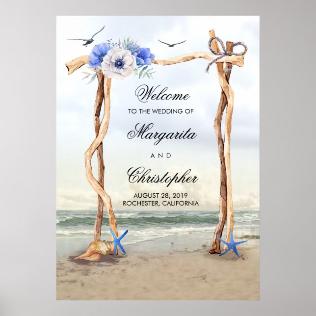 Poster Sinal de Boas-vindas de Beach Arbor (Frente)