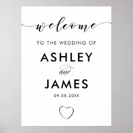 Poster Sinal de Boas-vindas de Boas-Vindas, Preto e Branc