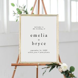 Poster Sinal de boas-vindas de Boho Neutral da EMELIA