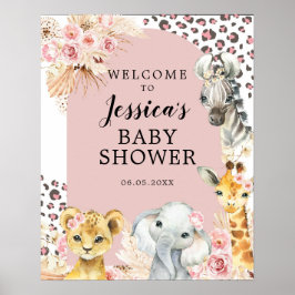 Poster Sinal de boas-vindas de Boho Safari