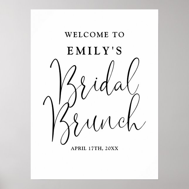 Poster Sinal de boas-vindas de Brunidal Bridal de Script  (Frente)