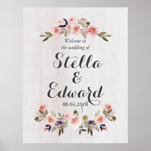 Póster Sinal de boas-vindas de casamento