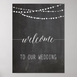 Póster Sinal de boas-vindas de casamento | Caligrafia