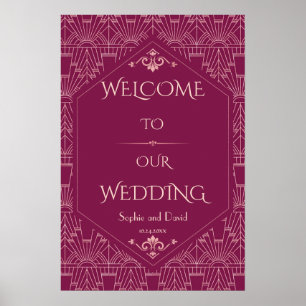 Poster Sinal de Boas-Vindas de Casamento Charm Cooper Gre