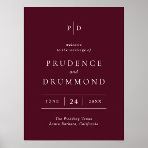 Poster Sinal de Boas-Vindas de Casamento Clássico Elegant