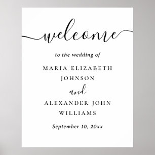 Poster Sinal de Boas-Vindas de Casamento   Clássico Minim