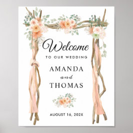 Poster Sinal de Boas-Vindas de Casamento com Arco de Made