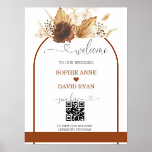 Poster Sinal de Boas-Vindas de Casamento com Arco de Terr