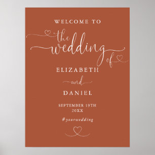 Poster Sinal de Boas-Vindas de Casamento com Coração de T