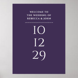 Poster Sinal de Boas-Vindas de Casamento com Data Especia