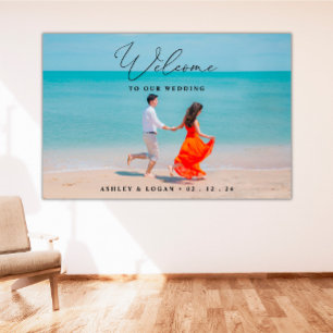 Poster Sinal De Boas-Vindas De Casamento Com Foto, Foto D