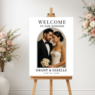 Poster Sinal de Boas-Vindas de Casamento com Foto Minimal