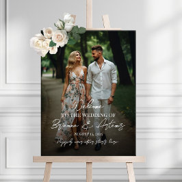 Poster Sinal de boas-vindas de casamento com fotografia