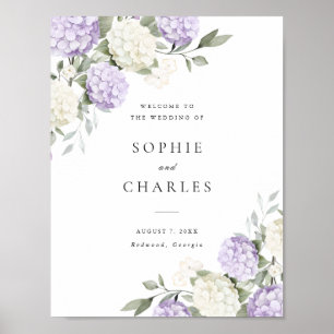 Poster Sinal de Boas-Vindas de Casamento com Hortênsia Ro