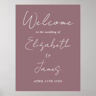 Poster Sinal de Boas-Vindas de Casamento com Letra Minima