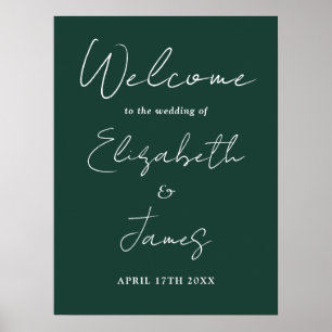 Poster Sinal de Boas-Vindas de Casamento com Letra Minima