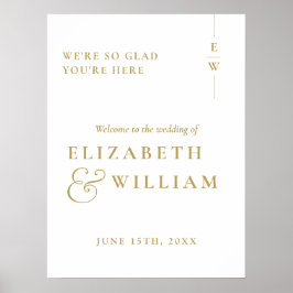 Poster Sinal de Boas-Vindas de Casamento com Monograma El