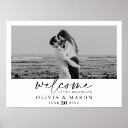 Poster Sinal de Boas-Vindas de Casamento com Roteiro Mode