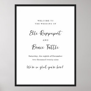 Poster Sinal de Boas-Vindas de Casamento com Tipografia M
