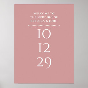 Poster Sinal de Boas-Vindas de Casamento Data Especial Ro