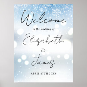 Poster Sinal de Boas-Vindas de Casamento de Inverno com L