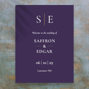 Poster Sinal De Boas-Vindas De Casamento De Monograma Rox