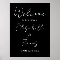 Sinal de Boas-Vindas de Casamento de Script Chic P