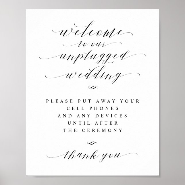 Poster Sinal de Boas-Vindas de Casamento Desconectado com (Frente)