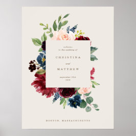 Poster Sinal de Boas-Vindas de Casamento Elegância de Out