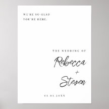 Sinal de boas-vindas de casamento elegante