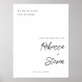 Poster Sinal de boas-vindas de casamento elegante