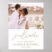 Sinal de Boas-Vindas de Casamento Elegante Foto Mo