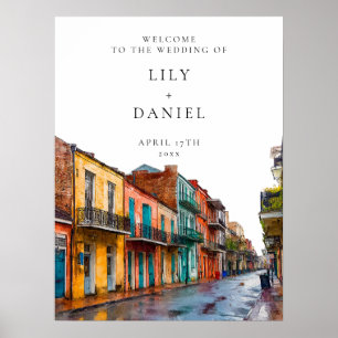Poster Sinal de Boas-Vindas de Casamento em New Orleans
