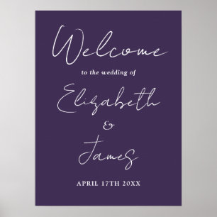 Poster Sinal de Boas-Vindas de Casamento em Script Minima