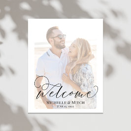 Poster Sinal de Boas-Vindas de Casamento Foto de Script E