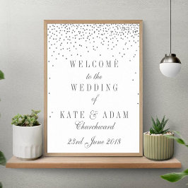 Poster Sinal de Boas-Vindas de Casamento Glamour Vintage