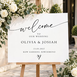 Poster Sinal de Boas-Vindas de Casamento Minimalista | Ca