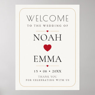 Poster Sinal de Boas-Vindas de Casamento Minimalista Eleg