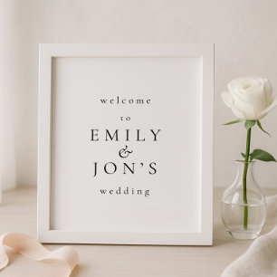 Poster Sinal de Boas-Vindas de Casamento Minimalista Impr
