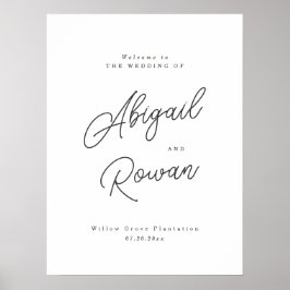 Poster Sinal de Boas-Vindas de Casamento Minimalista Pret