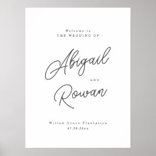 Poster Sinal de Boas-Vindas de Casamento Minimalista Pret