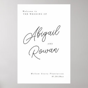 Poster Sinal de Boas-Vindas de Casamento Minimalista Pret