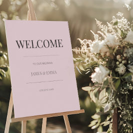 Poster Sinal de Boas-Vindas de Casamento Minimalista Rosa