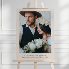 Poster Sinal de boas-vindas de casamento natural mínimo s