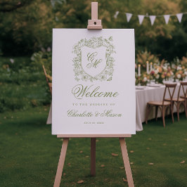 Poster Sinal de Boas-Vindas de Casamento no Jardim em Ver
