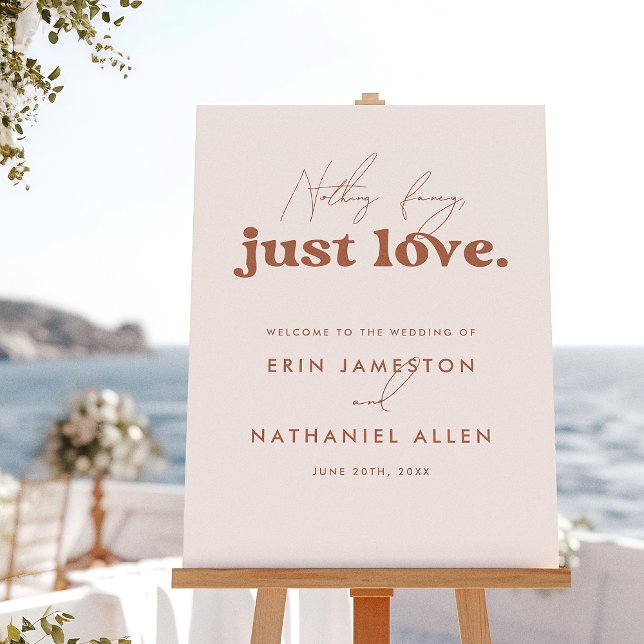 Poster Sinal de Boas Vindas de Casamento Nothing Fancy Ju (Criador carregado)