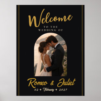 Poster Sinal de Boas-Vindas de Casamento Ouro Preto | car