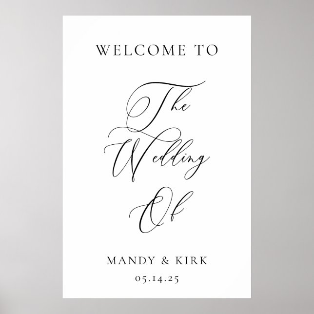 Poster Sinal de Boas-Vindas de Casamento Personalizado 24 (Frente)