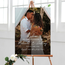 Poster Sinal de boas-vindas de casamento personalizado co