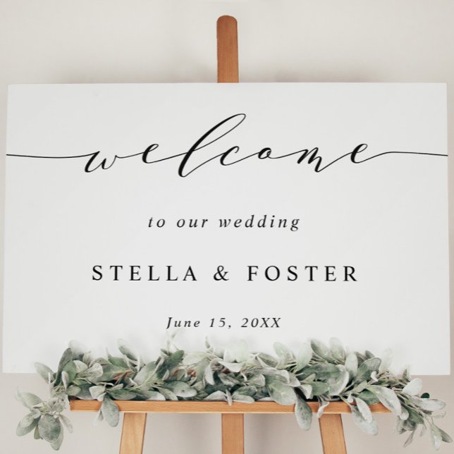 Poster Sinal de boas-vindas de casamento simples e modern (Criador carregado)
